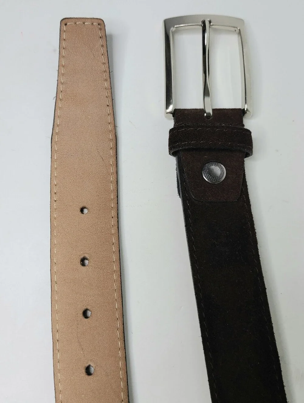 Corrente Chocolate Brown Soft Flexible Genuine Suede Minimalist Belt
